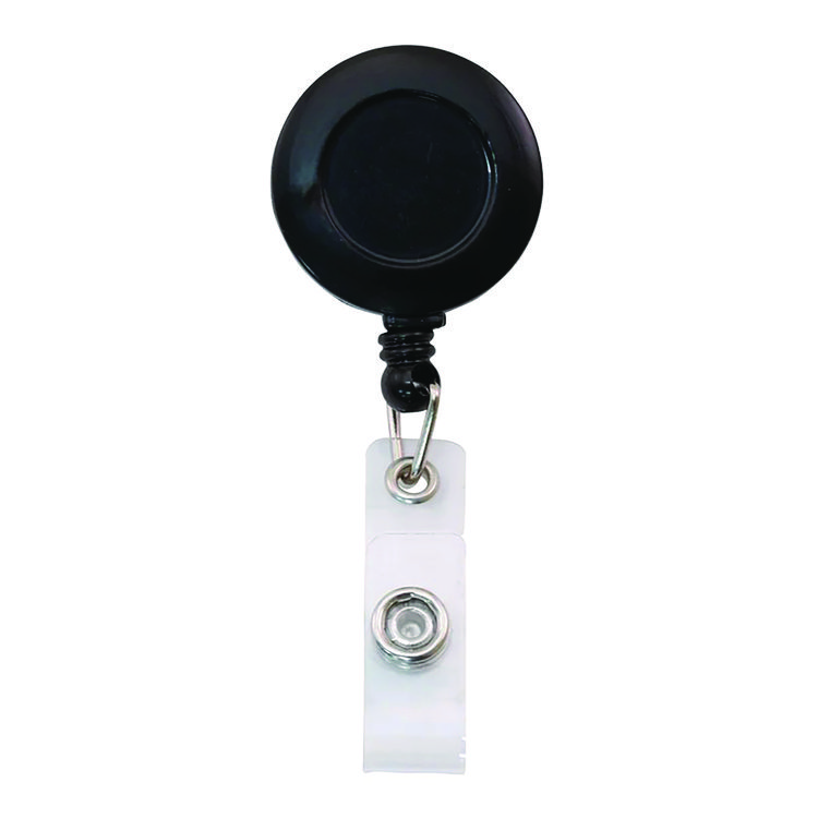 Advantus Clip-On Badge Reel, Extends 30", Black, 12/Pack (AVT75667)