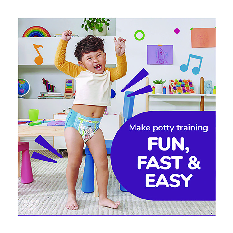 Huggies Learning Designs Potty Training Pants for Boys, Size 6, 4T-5T, 38 lbs to 50 lbs, 74/Carton (KCC45270)