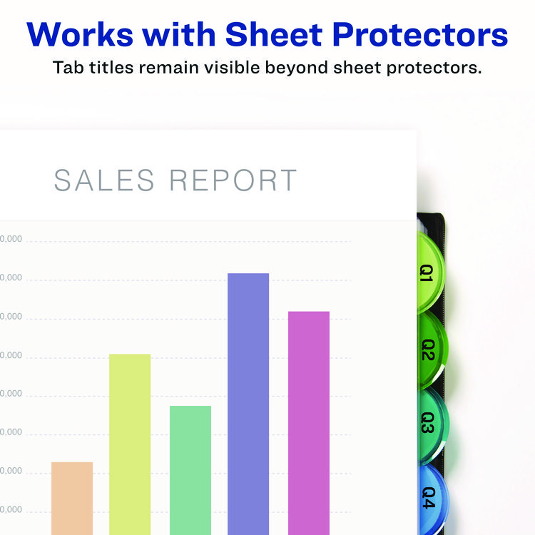 Avery Insertable Style Edge Tab Plastic 1-Pocket Dividers, 8-Tab, 11.25 x 9.25, Translucent, 1 Set (AVE11293)