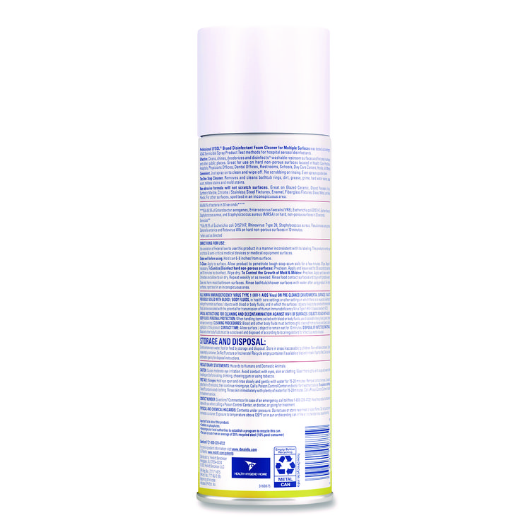 LYSOL Brand Disinfectant Foam Cleaner, 24 oz Aerosol Spray (RAC02775)