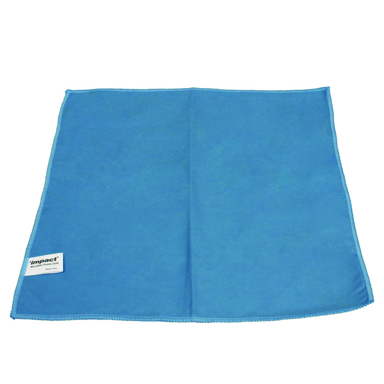 Impact Lightweight Microfiber Cloths, 16 x 16, Blue, 12/Pack, 18 Packs/Carton (IMPLFK100)