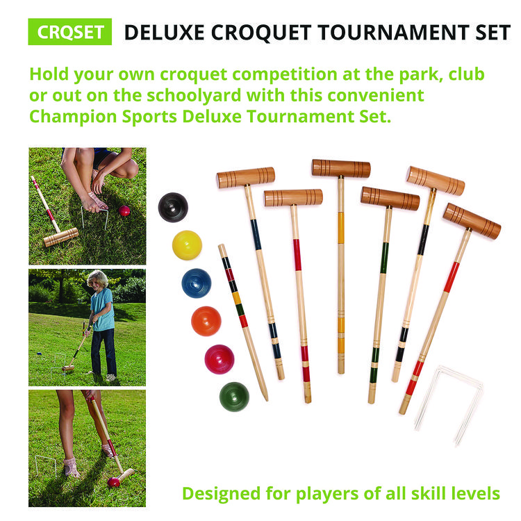 Champion Sports Deluxe Croquet Tournament Set, with Carry Bag (CSICRQSET)