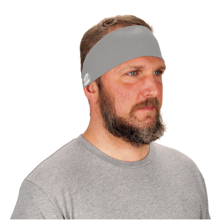 ergodyne Chill-Its 6634 Performance Knit Cooling Headband, Polyester/Spandex, One Size Fits Most, Gray (EGO12709)