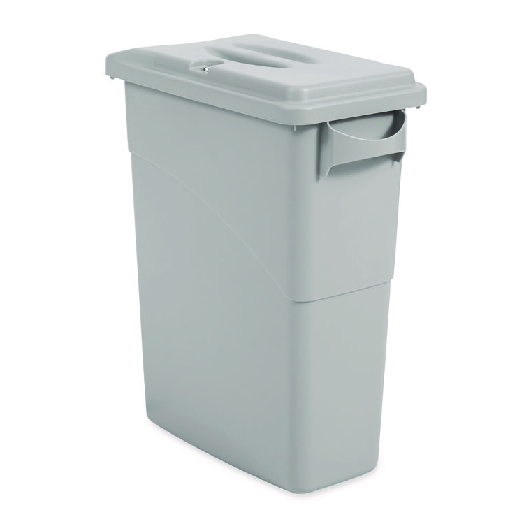 Slim Jim Slim Jim Confidential Document Waste Receptacle with Lid, 23 gal, Light Gray (RCP9W15LGY)
