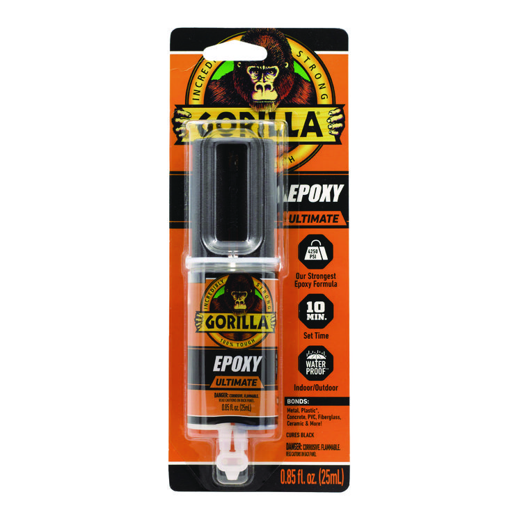 Gorilla Epoxy Ultimate, 0.85 oz Syringe, Dries Black (GOR113442)