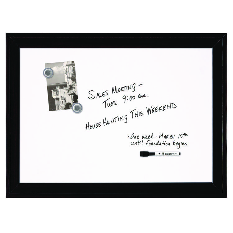 Quartet Home Decor Magnetic Dry Erase Board, 23 x 17, White Surface, Black Wood Frame (QRT79282)