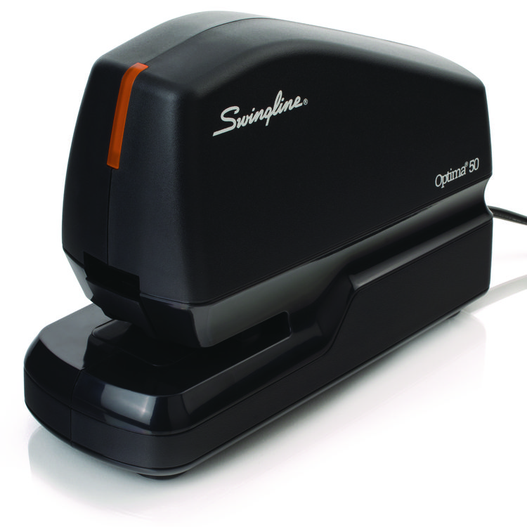 Swingline Optima 50 Electric Stapler, 50-Sheet Capacity, Black/Orange (SWI48209)
