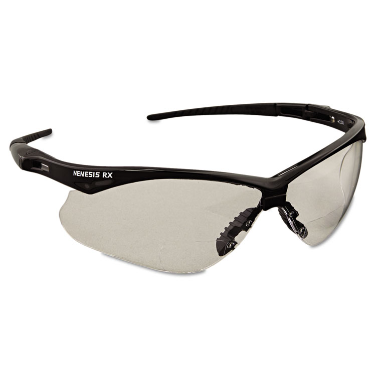 KleenGuard V60 Nemesis Rx Reader Safety Glasses, Black Frame, Clear Lens, +2.5 Diopter Strength (KCC28627)