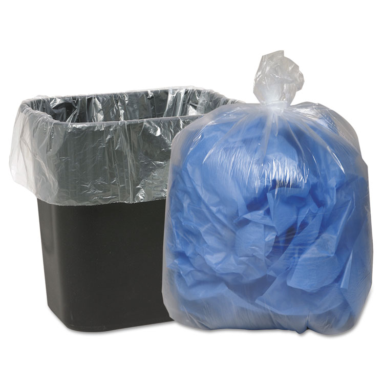 Classic Linear Low-Density Can Liners, 10 gal, 0.6 mil, 24" x 23", Clear, 25 Bags/Roll, 20 Rolls/Carton (WBI242315C)