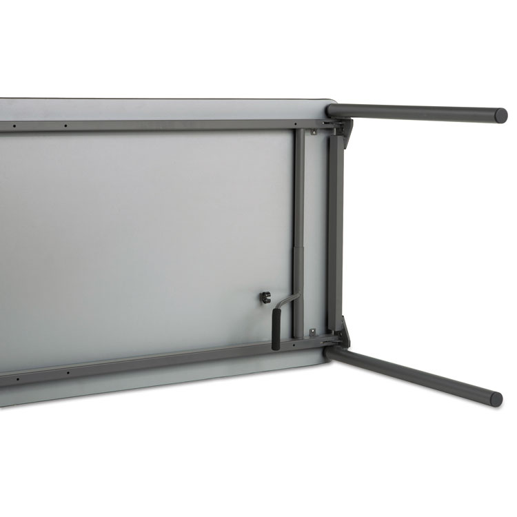 Iceberg Maxx Legroom Wood Folding Table, Rectangular, 96" x 30" x 29.5", Gray/Charcoal (ICE65837)