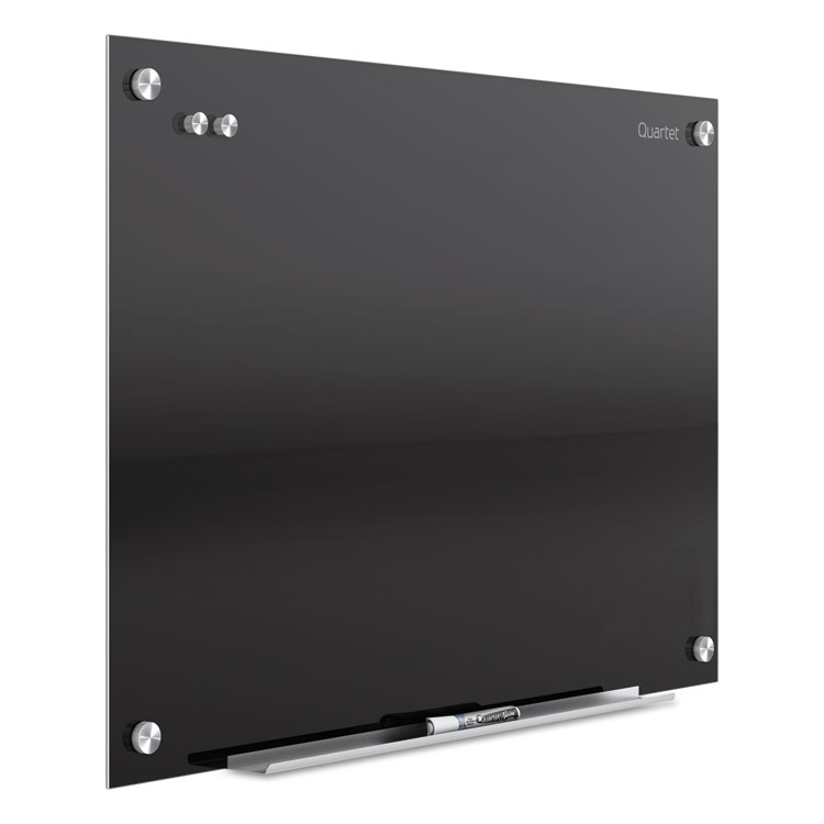 Quartet Infinity Glass Marker Board, 36 x 24, Black Surface (QRTG3624B)