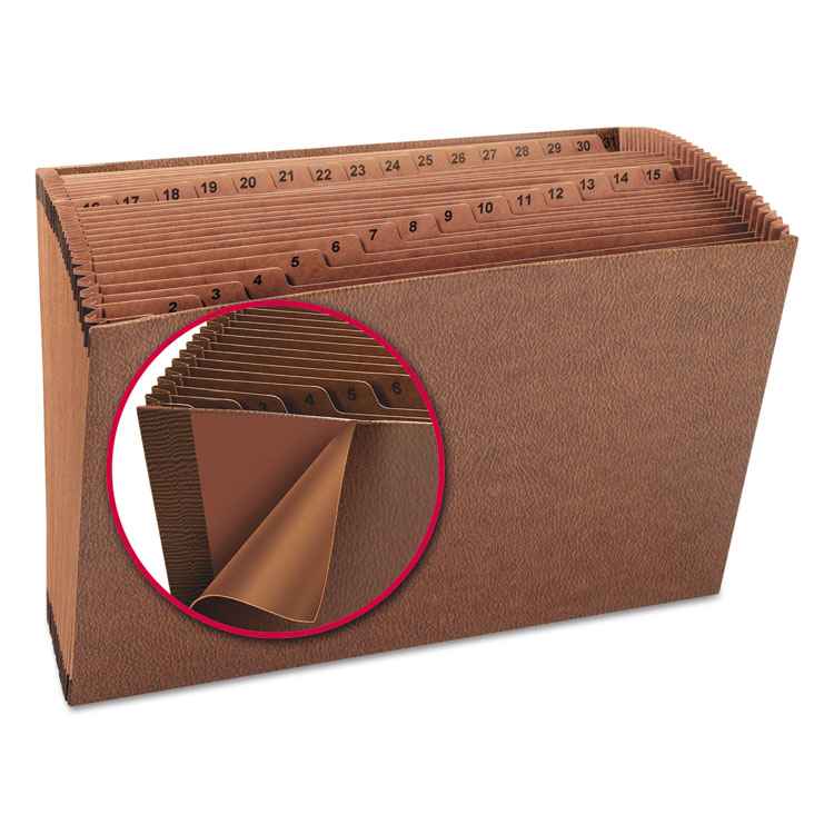 Smead TUFF Expanding Open-Top Stadium File, 31 Sections, 1/31-Cut Tabs, Legal Size, Redrope (SMD70469)
