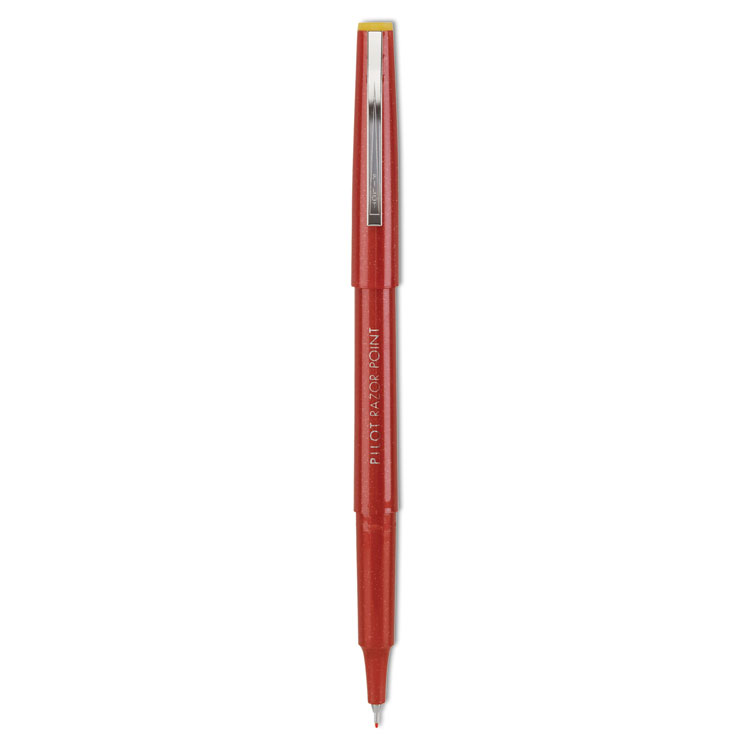 Pilot Razor Point Fine Line Porous Point Pen, Stick, Extra-Fine 0.3 mm, Red Ink, Red Barrel, Dozen (PIL11007)