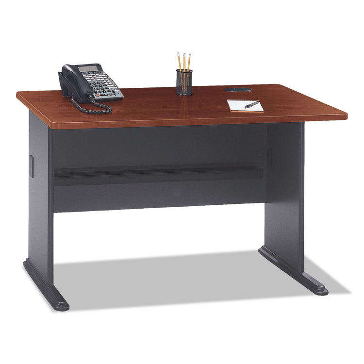 Bush Series A Collection Workstation Desk, 47.63" x 26.88" x 29.88", Hansen Cherry/Galaxy (BSHWC90448A)