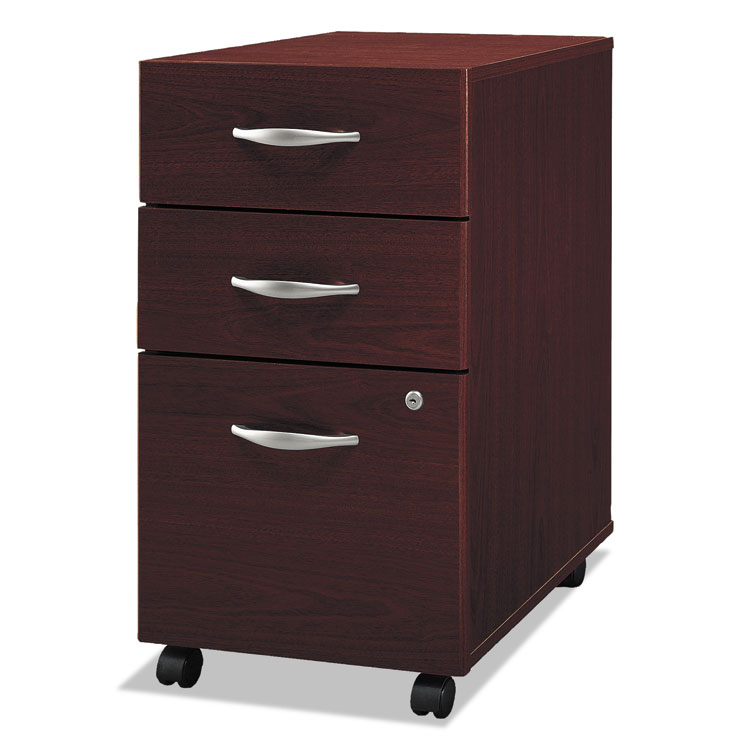 Bush Series C Mobile Pedestal File, Left or Right, 3-Drawers: Box/Box/File, Legal/Letter/A4/A5, Mahogany, 15.75" x 20.25" x 27.88" (BSHWC36753SU)