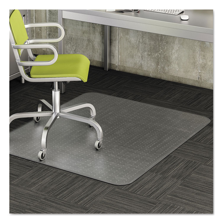 deflecto DuraMat Moderate Use Chair Mat, Low Pile Carpet, Flat, 36 x 48, Lipped, Clear (DEFCM13113)
