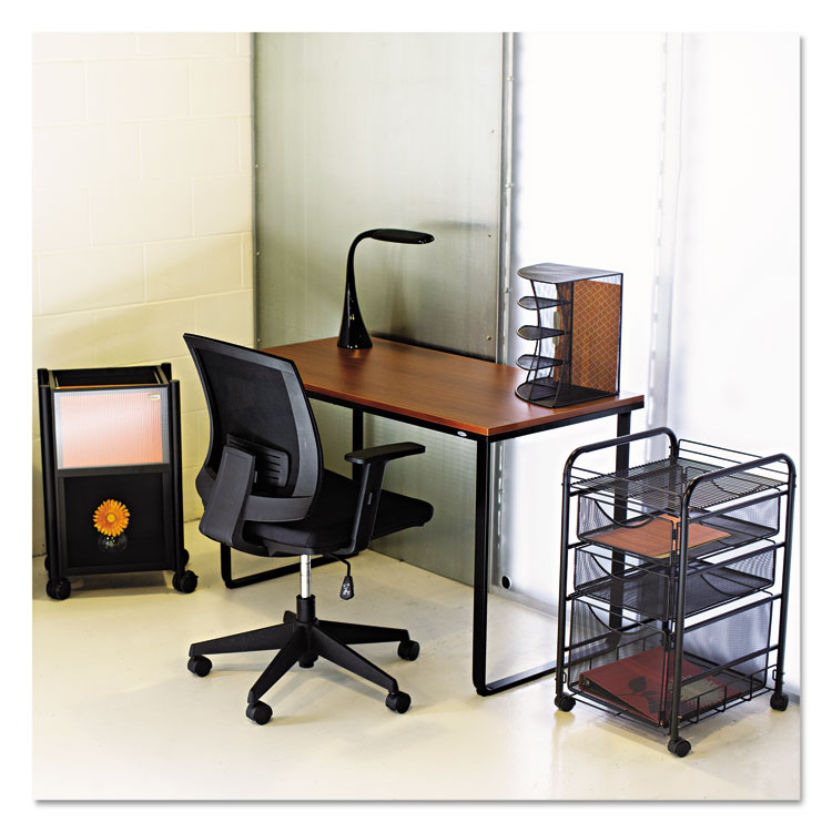 Safco Steel Desk, 47.25" x 24" x 28.75", Cherry/Black (SAF1943CYBL)