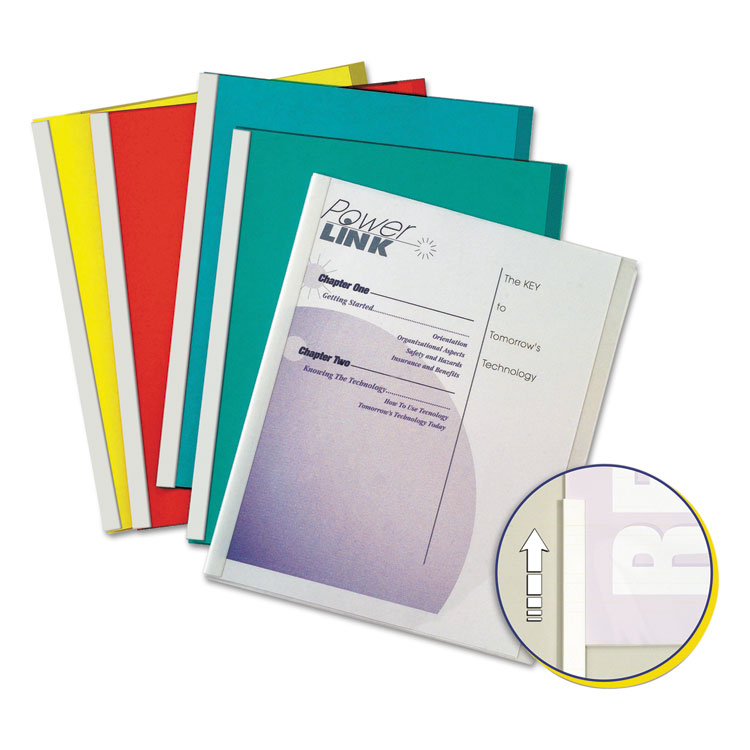 C-Line Vinyl Report Covers, 0.13" Capacity, 8.5 x 11, Clear/Assorted, 50/Box (CLI32550)