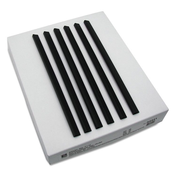 C-Line Slide 'N Grip Binding Bars, 40-Sheet Capacity, 11 x 0.25, Black, 100/Box (CLI34441)