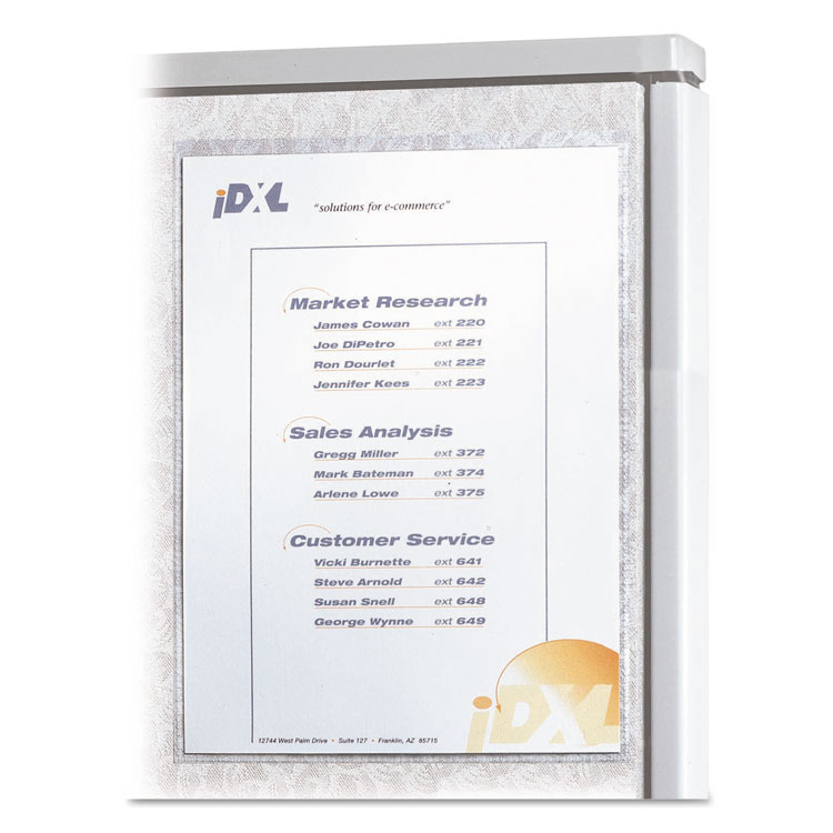 C-Line Cubicle Keepers Hook and Loop-Backed Display, 9.2 x 11.41, Velcro Mount, Clear, 25/Pack (CLI38991)