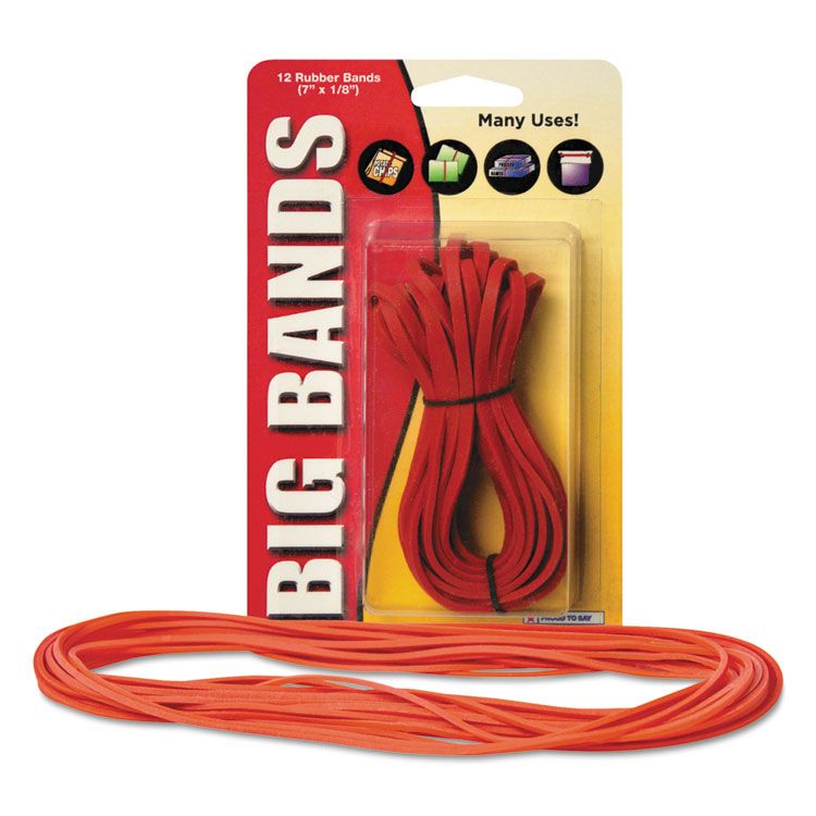 Alliance Big Bands Rubber Bands, Size 117B, 0.06" Gauge, Red, 12/Pack (ALL00700)