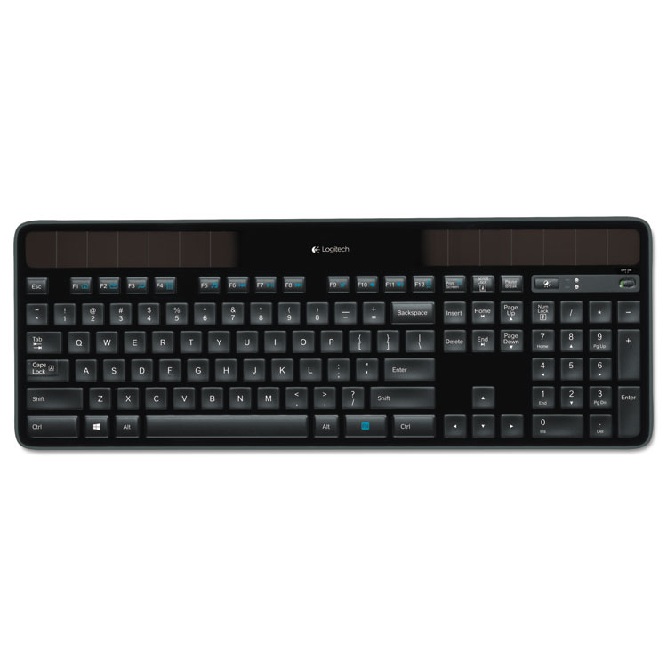 Logitech K750 Wireless Solar Keyboard, Black (LOG920002912)