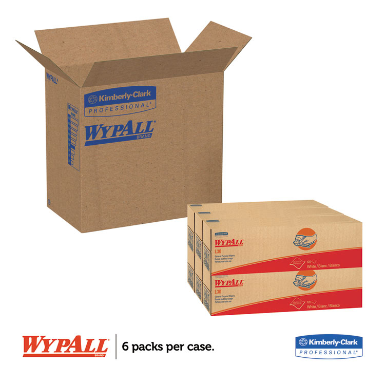 All L30 Towels, POP-UP Box, 9.8 x 16.4, White, 120/Box, 6 Boxes/Carton (KCC05816)