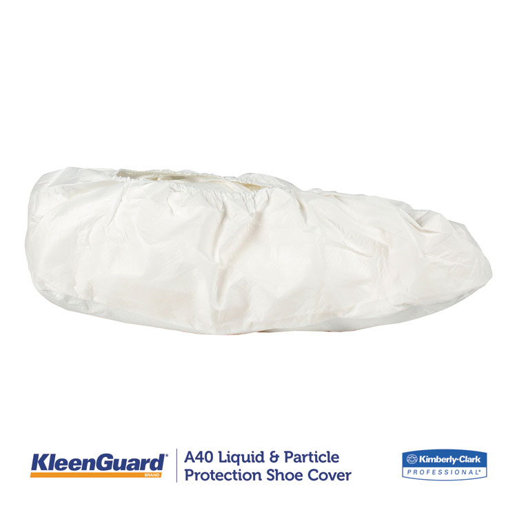 KleenGuard A40 Liquid and Particle Protection Shoe Covers, Medium, White, 400/Carton (KCC44492)