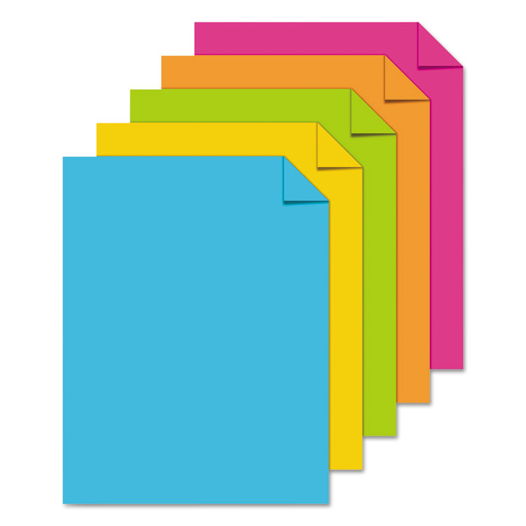 Astrobrights Color Paper -"Bright" Assortment, 24 lb Bond Weight, 8.5 x 11, Assorted Bright Colors, 500/Ream (WAU99608)