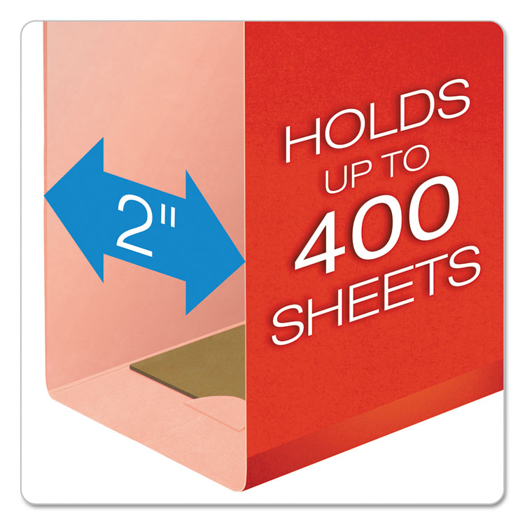 Pendaflex Extra Capacity Reinforced Hanging File Folders with Box Bottom, 2" Capacity, Legal Size, 1/5-Cut Tabs, Red, 25/Box (PFX4153X2RED)