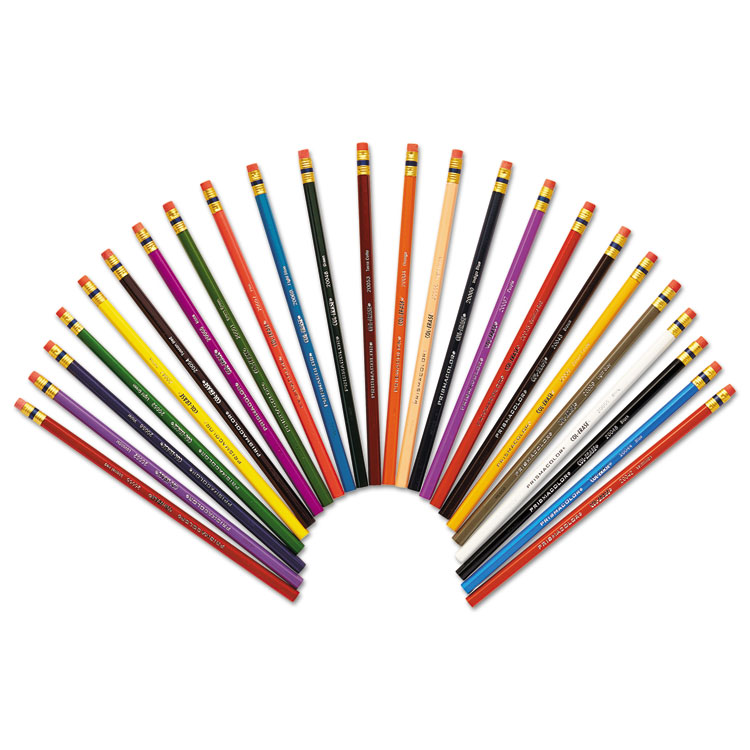 Prismacolor Col-Erase Pencil with Eraser, 0.7 mm, 2B, Assorted Lead and Barrel Colors, 24/Pack (SAN20517)