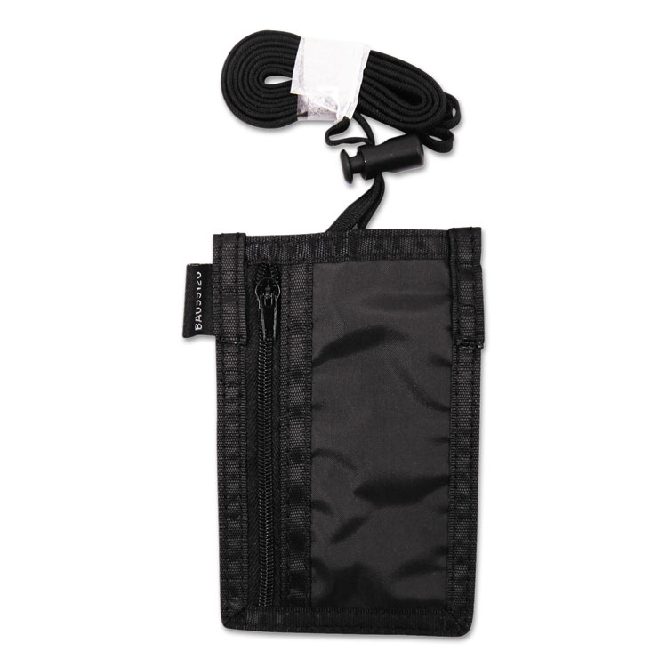 SICURIX Sicurix ID Neck Pouch, Vertical, 3 x 4 3/4, Black (BAU55120)