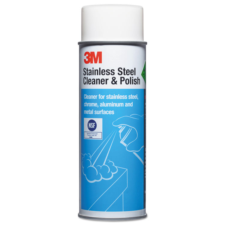 3M Stainless Steel Cleaner and Polish, Lime Scent, Foam, 21 oz Aerosol Spray, 12/Carton (MMM14002)