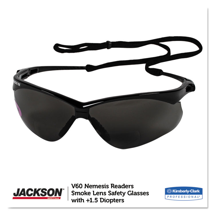 KleenGuard Nemesis Readers Safety Glasses, Smoke Frame, Smoke Polycarbonate Lens (KCC22516)