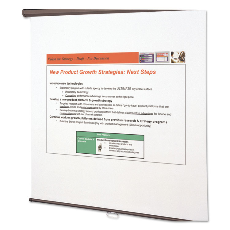 Quartet Wall or Ceiling Projection Screen, 70 x 70, White Matte Finish (QRT670S)
