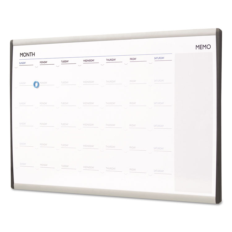 Quartet ARC Frame Cubicle Magnetic Dry Erase Calendar, One Month Format, 30 x 18, White Surface, Silver Aluminum Frame (QRTARCCP3018)