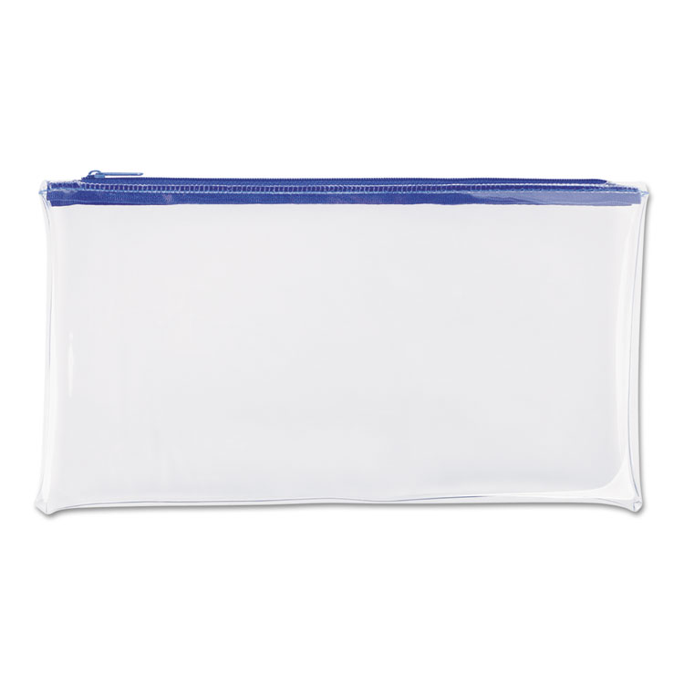 Universal Zippered Wallets/Cases, Transparent Plastic, 11 x 6, Clear/Blue, 2/Pack (UNV69025)