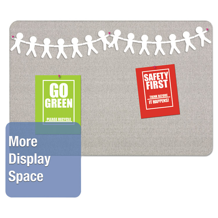 Quartet Oval Office Fabric Board, 36 x 24, Gray Surface (QRT7683G)