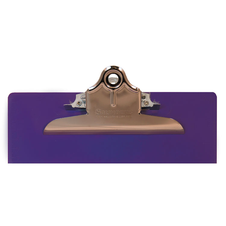 SAU21606 - Saunders Recycled Plastic Clipboard with Ruler Edge, 1" Clip Capacity, Holds 8.5 x 11 Sheets, Purple (SAU21606) - Image 2
