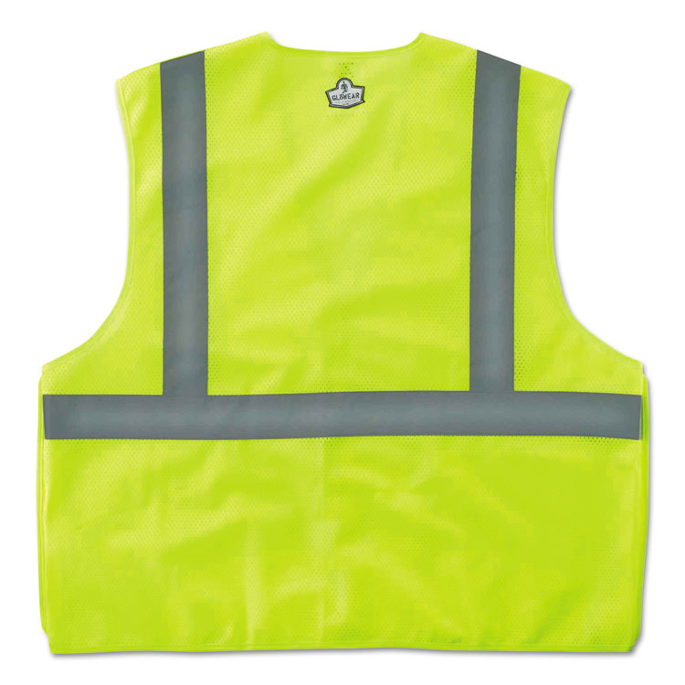 ergodyne GloWear 8215BA Type R Class 2 Econo Breakaway Mesh Safety Vest, Small to Medium, Lime (EGO21073)