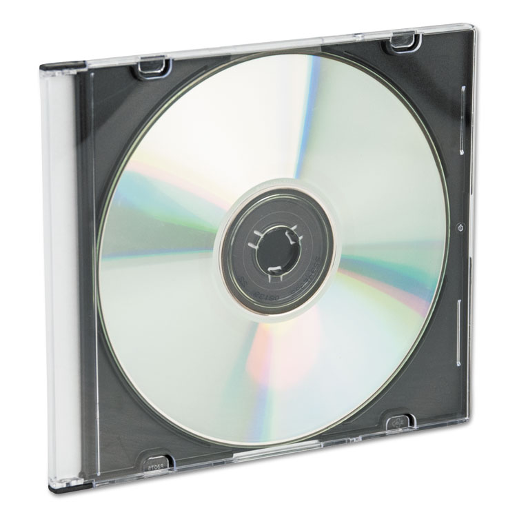 Innovera CD/DVD Slim Jewel Cases, Clear/Black, 25/Pack (IVR85825)