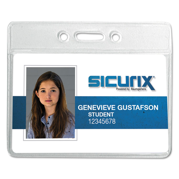 SICURIX SICURIX Badge Holder, Horizontal, 2.13 x 3.38, Clear, 12/Pack (BAU67810)