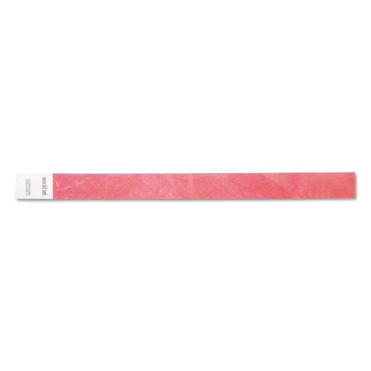 SICURIX Security Wristbands, Sequentially Numbered, 10" x 0.75", Red, 100/Pack (BAU85020)