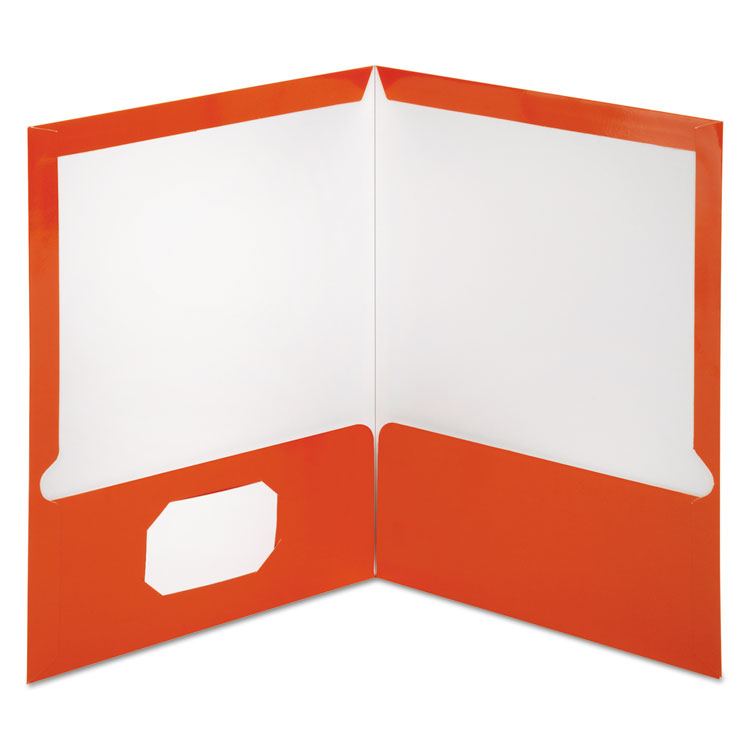 Oxford Two-Pocket Laminated Paper Folder, 100-Sheet Capacity, 11 x 8.5, Metallic Copper, 25/Box (OXF5049580)