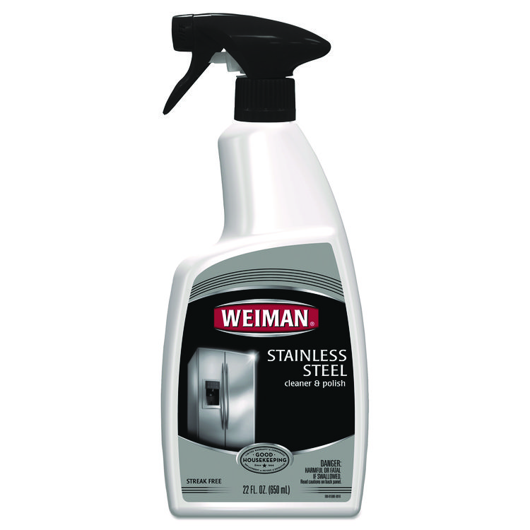 WEIMAN Stainless Steel Cleaner and Polish, Floral Scent, 22 oz Spray Bottle, 6/Carton (WMN108)