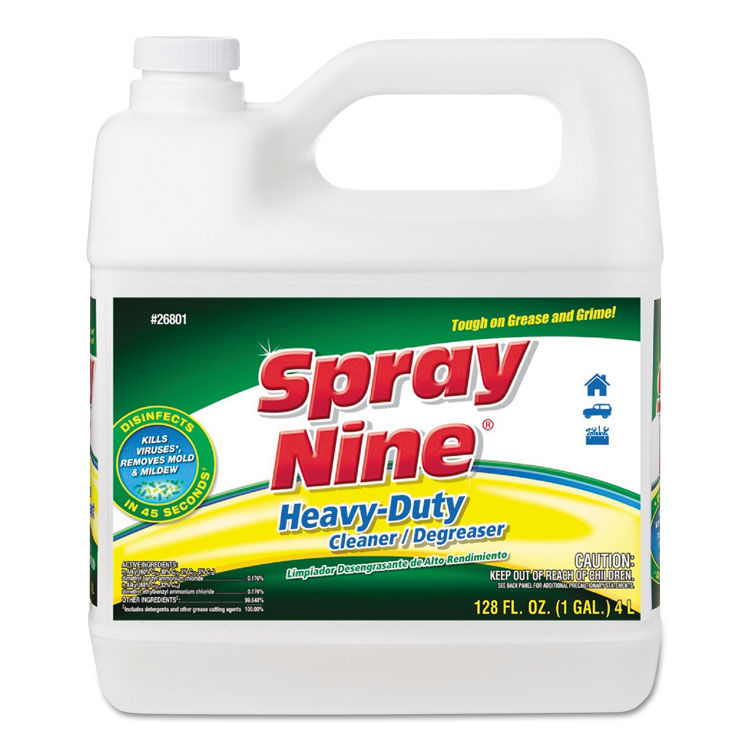Spray Nine Heavy Duty Cleaner/Degreaser/Disinfectant, Citrus Scent, 1 gal Bottle (ITW268014)