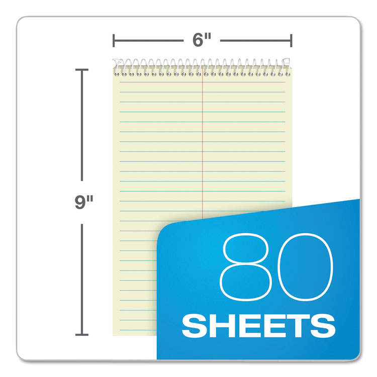 TOPS Steno Pad, Gregg Rule, Assorted Cover Colors, 80 Green-Tint 6 x 9 Sheets, 4/Pack (TOP80221)