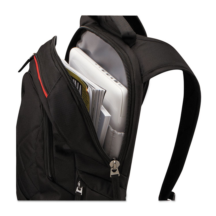 Case Logic Diamond Backpack, Fits Devices Up to 14.1", Polyester, 6.3 x 13.4 x 17.3, Black (CLG3201265)
