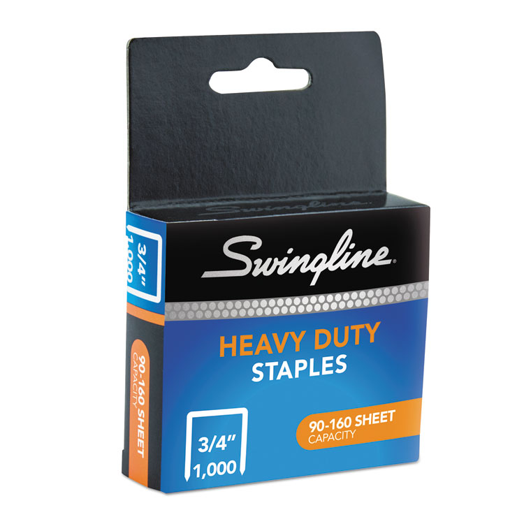 Swingline S.F. 13 Heavy-Duty Staples, 0.75" Leg, 0.5" Crown, Steel, 1,000/Box (SWI35319)