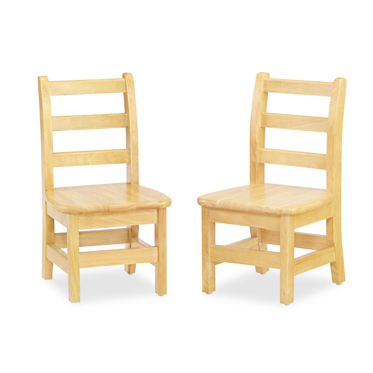 JONTI-CRAFT, INC. KYDZ Ladderback Chair, 8" Seat Height, Natural Maple Seat/Back, Natural Maple Base, 2/Carton (JNT5908JC2)